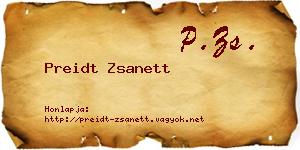 Preidt Zsanett névjegykártya